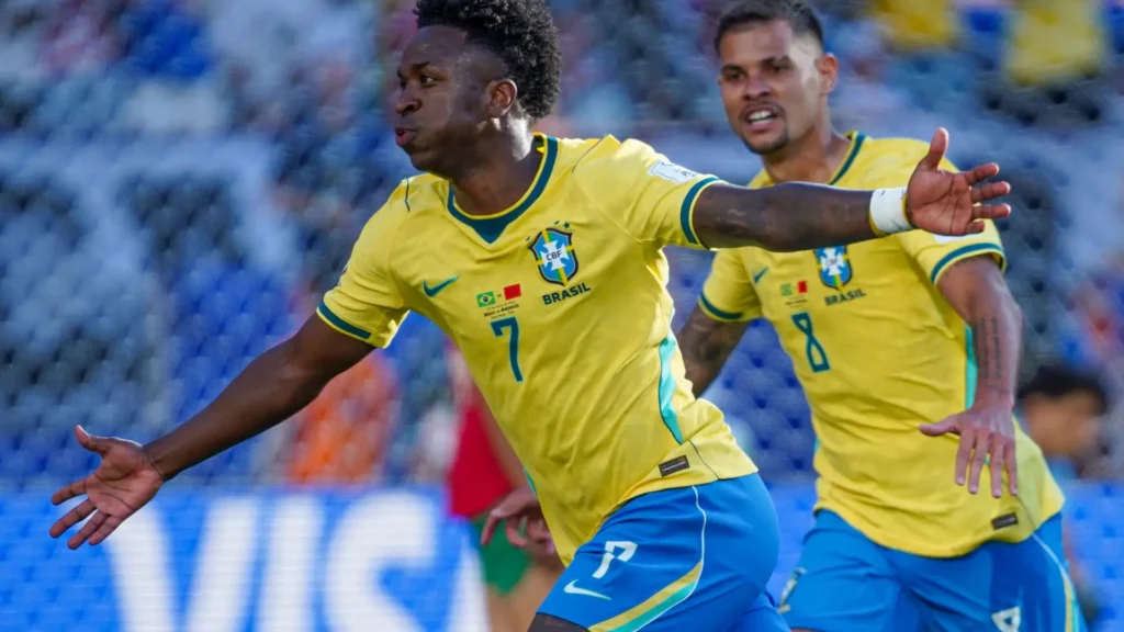 Vinicius Júnior marcou o décimo gol com a camisa da Seleção Brasileira Créditos: Nelson Terme/ CBF