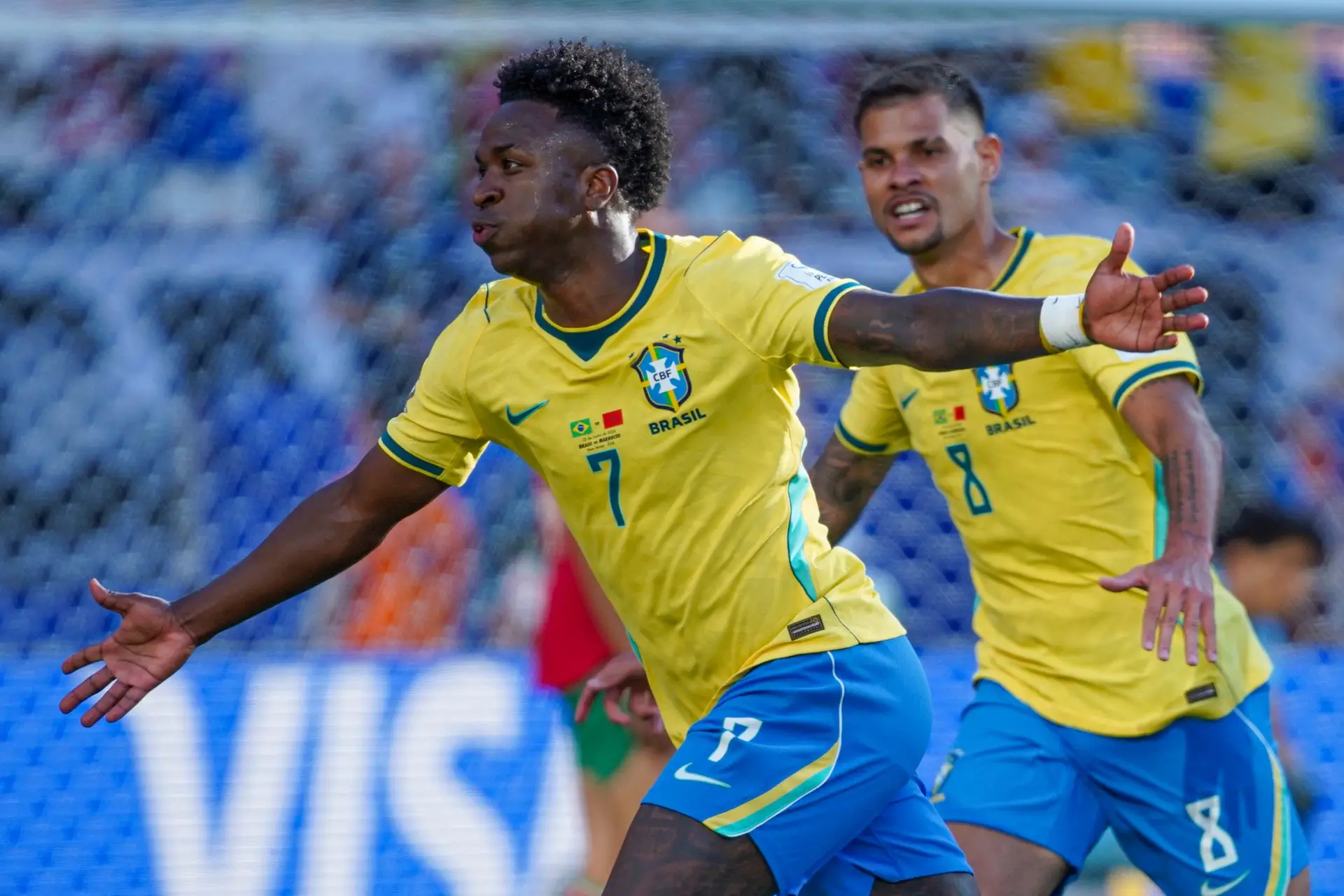 Vinicius Júnior marcou o décimo gol com a camisa da Seleção Brasileira Créditos: Nelson Terme/ CBF